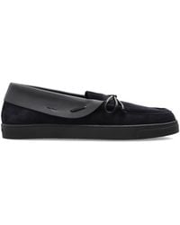 Giorgio Armani - Lace-Up Suede Loafers - Lyst