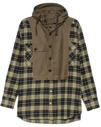 Kolor - Check-Pattern Patchwork Shirt - Lyst