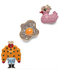 Essentiel Antwerp - Crystal-Embellished Enamel Pins (Set Of Three) - Lyst