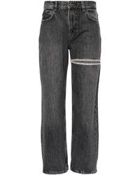 Liu Jo - Kristallverzierte Jeans mit Cut-Outs - Lyst