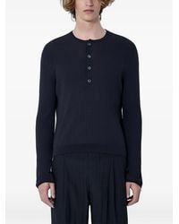 Our Legacy - Fine Henley Ribbed-Knit Henley Sweater - Lyst