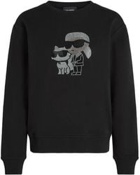 KARL LAGERFELD - Ikon Rhinestone Sweatshirt - Lyst