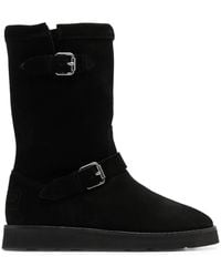 KENZO - Buckle-Detail Suede Boots - Lyst