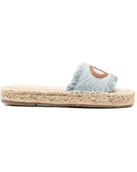 Liu Jo - Ausgefranste Espadrilles Mit Logo-Patch - Lyst