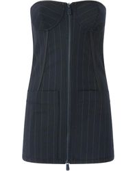 Pinko - Pinstripe Poly Wool Bustier Top - Lyst