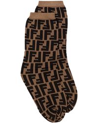 Fendi Mania Cotton Blend Socks In White Blue Save 40 Lyst
