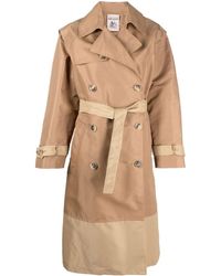 Semicouture - Two-tone Belted Trench Coat - Lyst