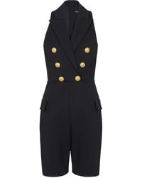 Balmain - Peak-Lapels Double-Breasted Playsuit - Lyst