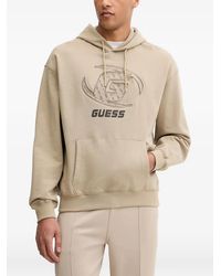 Guess - Logo-Print Pouch-Pocket Hoodie - Lyst