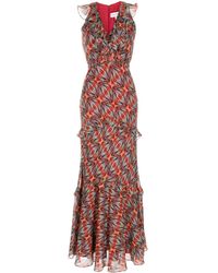 Saloni - Rita Geometric-pattern Print Dress - Lyst