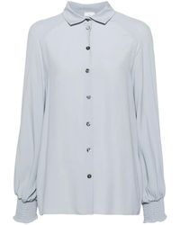 Eleventy - Long Sleeve Silk Blend Shirt - Lyst