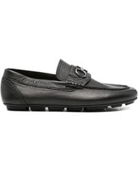 JOHN HARRISON - Logo-Plaque Pebbled-Leather Loafers - Lyst