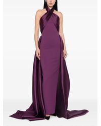 Solace London - Rumi Crossover-Neck Maxi Dress - Lyst