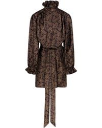 Saint Laurent - Paisley-Print Silk Dress - Lyst