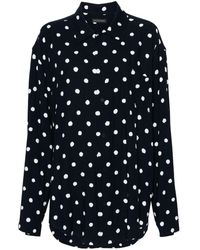 Balenciaga - Long-Sleeves Polka Dot Shirt - Lyst