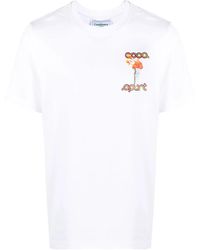 CASABLANCA - La Flamme Du Sport T-shirt White - Lyst