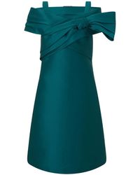 Alberta Ferretti - Bow-Detail Trapeze Mini Dress - Lyst