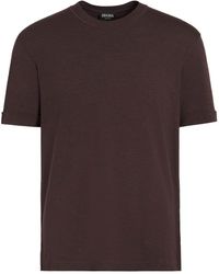 Zegna - T-shirt en laine à manches courtes - Lyst