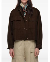 Bimba Y Lola - Short Washed Chocolate Cotton Jacket - Lyst