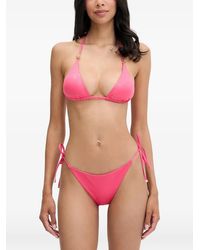 Guess - Logo-Plaque Triangle Bikini - Lyst