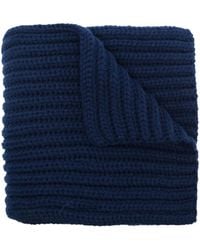 Polo Ralph Lauren - Ribbed-Knit Teddy-Embroidered Scarf - Lyst