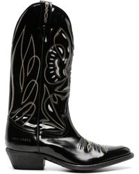 DSquared² - Stitched Leather Western Boots - Lyst