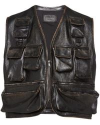 Prada - Leather Cargo Gilet - Men's - Leather - Lyst