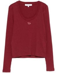 Maison Kitsuné - Top Met Geborduurd Logo En Lange Mouwen - Lyst