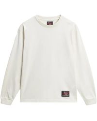 Woolrich - Katoenen Sweater Met Logopatch - Lyst