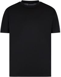 Emporio Armani - Logo-tape Cotton T-shirt - Lyst