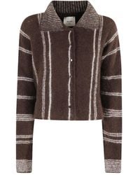 Alysi - Striped Buttoned Cardigan - Lyst