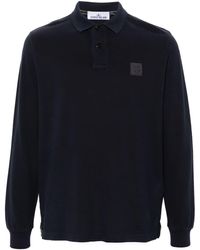 Stone Island - Compass-patch Cotton Polo Shirt - Lyst