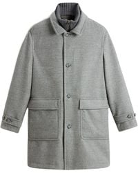 Woolrich - Mantel mit Fischgrätenmuster - Lyst
