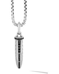 David Yurman Sterling Silver Empire Amulet Diamond Enhancer Pendant - Metallic