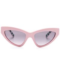 Dolce & Gabbana - Logo-plaque Cat-eye Frame Sunglasses - Lyst