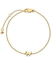 Monica Vinader - Initial W Chain Bracelet - Lyst
