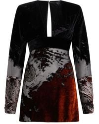 Roberto Cavalli - Long-Sleeve Print Mini Dress - Lyst