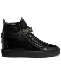 Giuseppe Zanotti - Coby Deluxe Leather Single-Strap Mid-Top Sneakers - Lyst