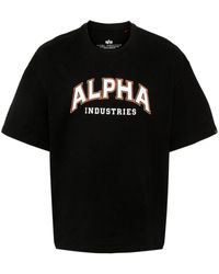 Alpha Industries - Logo-printed Cotton T-shirt - Lyst