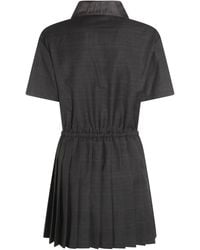 Miu Miu - Pleated Check Mini Dress - Lyst