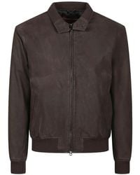 Stewart - Zip-Up Leather Jacket - Lyst