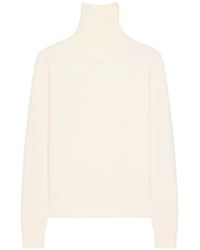 Courreges - Lambswool Zipped Collar Sweater - Lyst