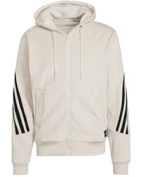 adidas - Ribbed-Paneled Zip-Up Hoodie - Lyst