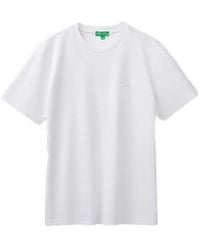 Benetton - Logo-Embroidered T-Shirt - Lyst