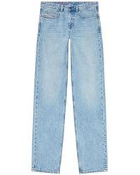 DIESEL - Straight-Leg Light Denim Pants With Five-Pocket Design - Lyst