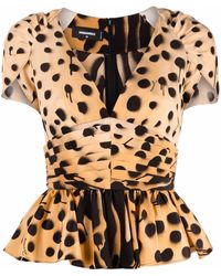 DSquared² Spotted Crepe Blouse - Lyst