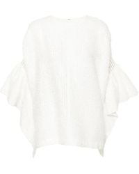 Junya Watanabe - Bouclé Blouse Met Flared Cuffs - Lyst