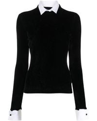 Ralph Lauren Collection - Detachable-collar Velvet Top - Lyst