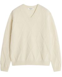 Maison Kitsuné - Diamond-Pattern Wool Sweater - Lyst