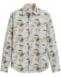 Alice + Olivia - Willa Graphic-Print Long-Sleeve Shirt - Lyst